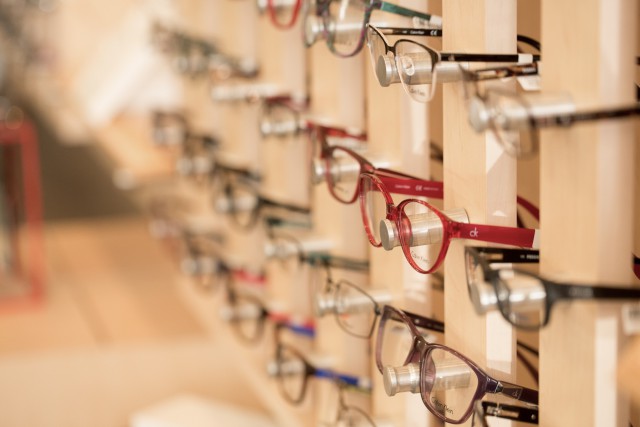 Glasses frames on display at Today's Vision, Tyler