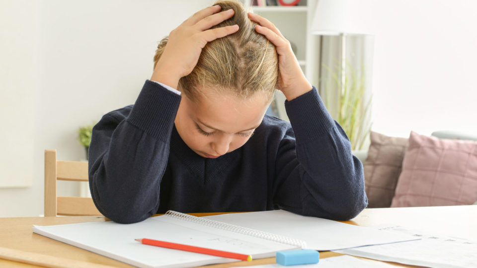child doing homework